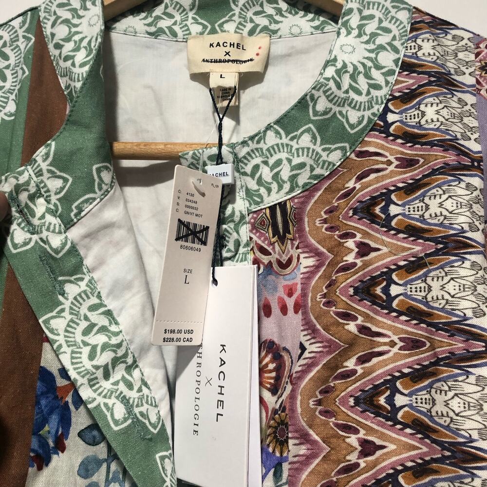Anthropologie x Kachel Buttondown Mini Dress Multicolor Size L NWT - Picture 6 of 12